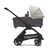 Vista laterale del passeggino con navicella Bugaboo Dragonfly con telaio black, tessuti grey melange e cappottina misty white. - Thumbnail Slide 3 of 16
