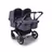 Bugaboo Donkey 5 twin stroller graphite base, stormy blue fabrics, stormy blue sun canopy - Thumbnail Slide 1 of 12