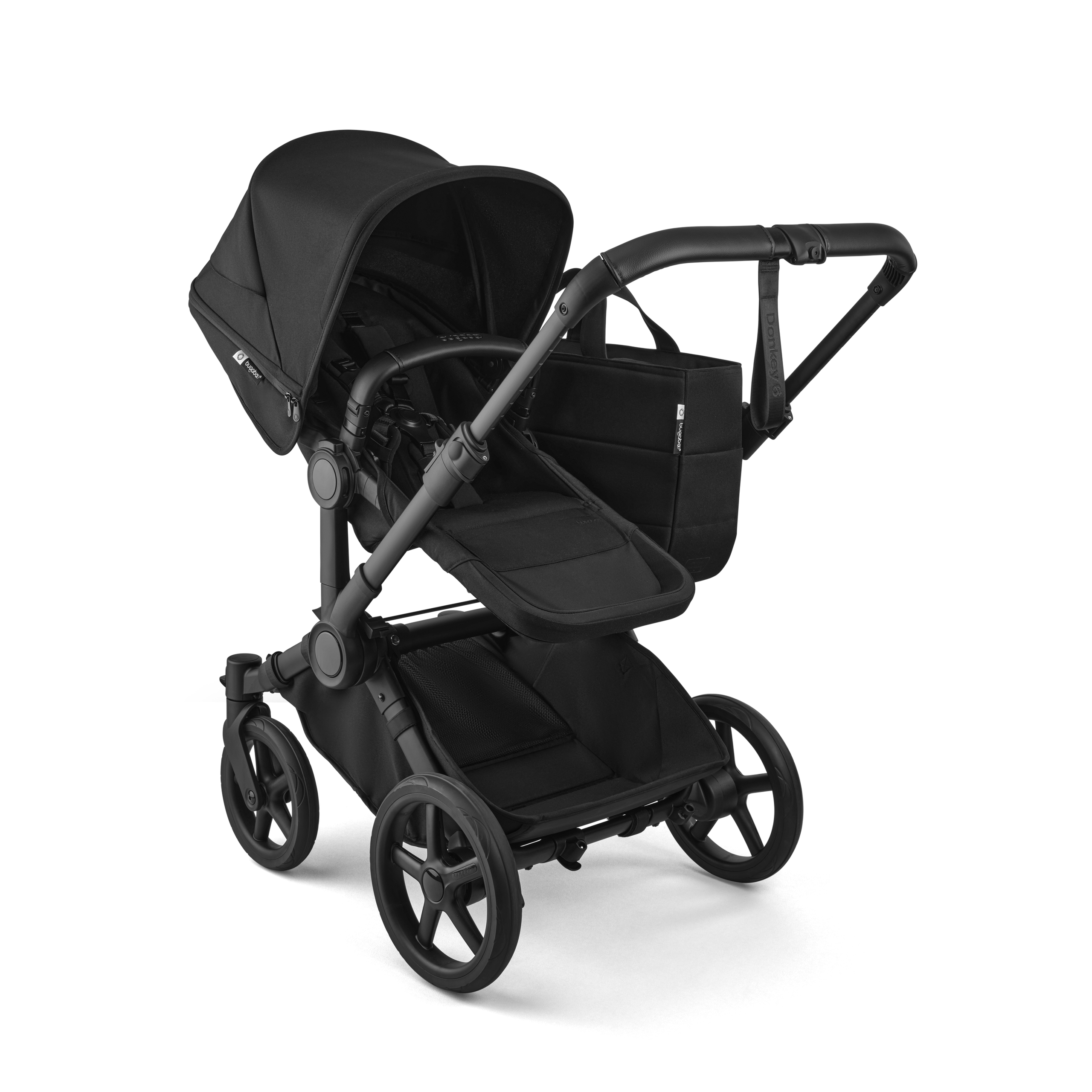 Bugaboo Donkey 6 2-in-1  pushchair black base, heritage black fabrics, heritage black sun canopy - Thumbnail Slide 3 of 10