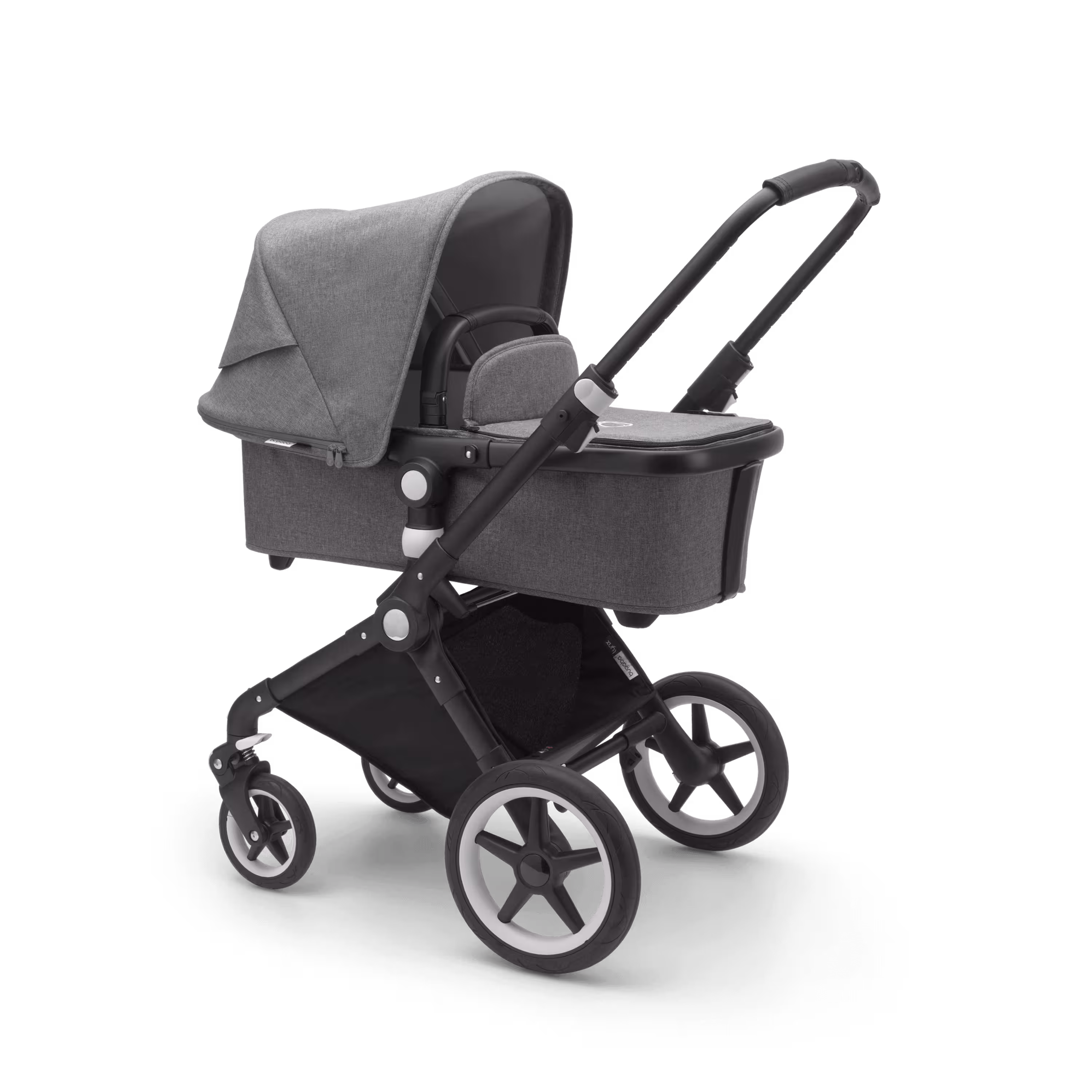 Bugaboo Lynx bassinet and seat stroller grey melange sun canopy, grey melange fabrics, black base - Main Modal Image Slide 1 of 10
