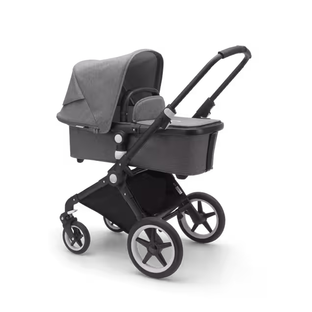 Bugaboo Lynx bassinet and seat stroller grey melange sun canopy, grey melange fabrics, black base - Main Image Slide 1 of 10