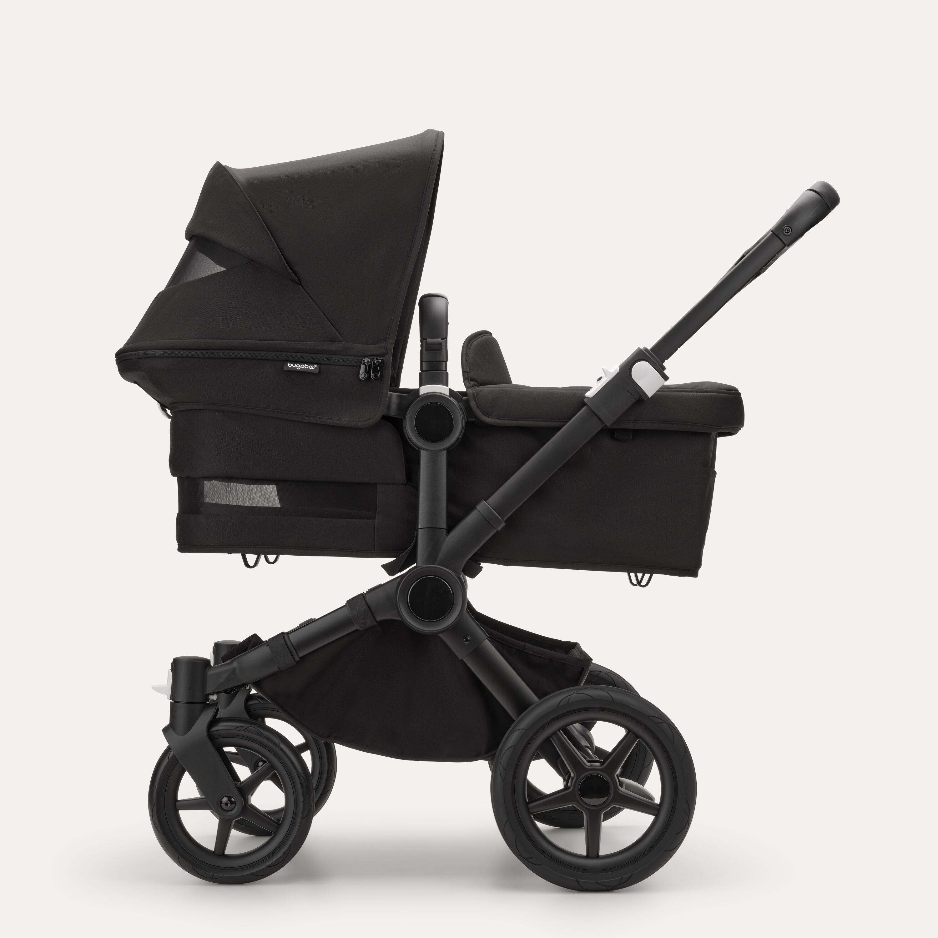 Bugaboo Donkey 5 Mono 2-in-1 stroller black base, midnight black fabrics, midnight black sun canopy - Main Modal Image Slide 7 of 12