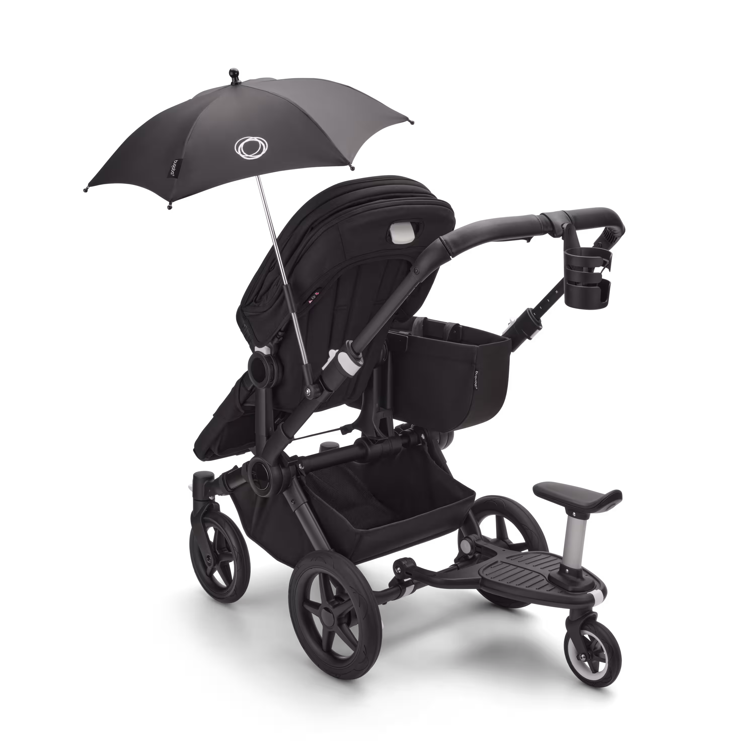 PP Bugaboo Donkey 5 Mono bassinet and seat stroller black base, midnight black fabrics, midnight black sun canopy - Main Modal Image Slide 5 of 10