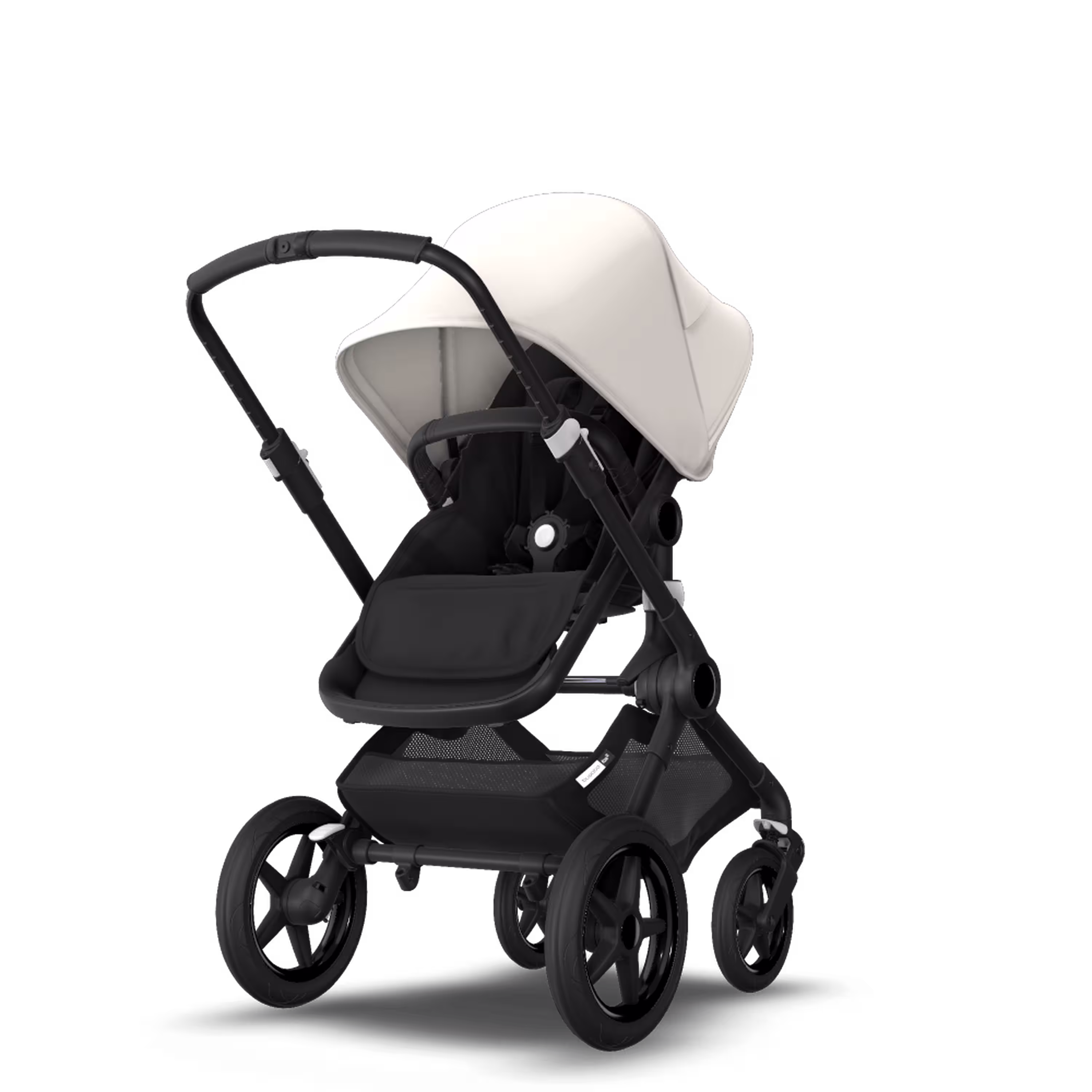 Bugaboo Fox 2 Seat and Bassinet Stroller Fresh white sun canopy, Black style set, black chassis - Main Modal Image Slide 4 of 6