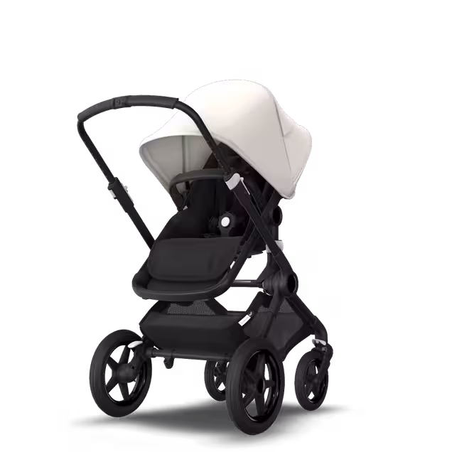 Bugaboo Fox 2 Seat and Bassinet Stroller Fresh white sun canopy, Black style set, black chassis - Main Image Slide 4 of 6