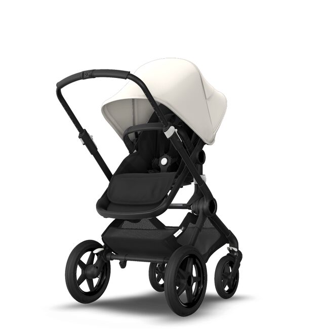 Bugaboo Fox 2 Seat and Bassinet Stroller Fresh white sun canopy, Black style set, black chassis - Main Image Slide 4 of 6