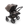 Bugaboo Donkey 3 Twin seat and carrycot pushchair mineral taupe melange sun canopy, mineral taupe melange fabrics, black base - Thumbnail Slide 2 of 3