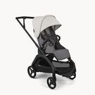 Bugaboo Dragonfly Plus seat stroller black base, grey melange fabrics, misty white sun canopy