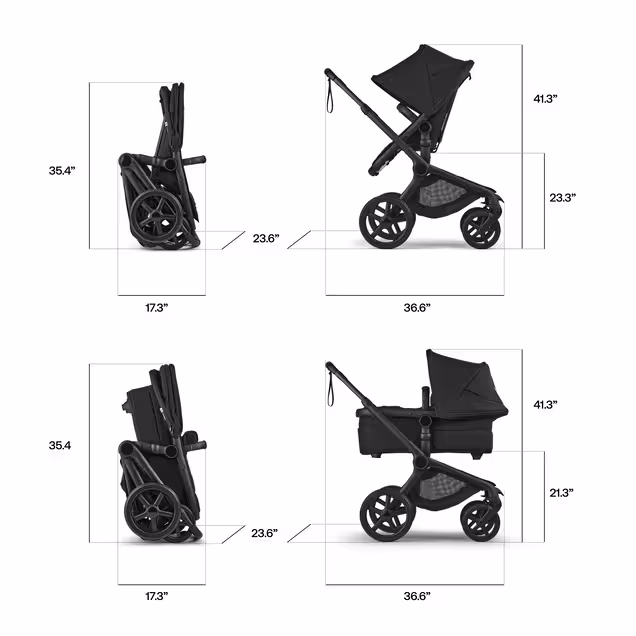 Bugaboo Fox 5 Renew 2-in-1 stroller black base, fern green fabrics, fern green sun canopy - Main Image Slide 8 of 12