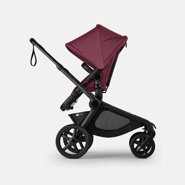 Bugaboo Kangaroo 2-in-1 stroller with one seat, Dark Cherry fabrics, and Dark Cherry sun canopy. - Main Image Slide 4 of 18