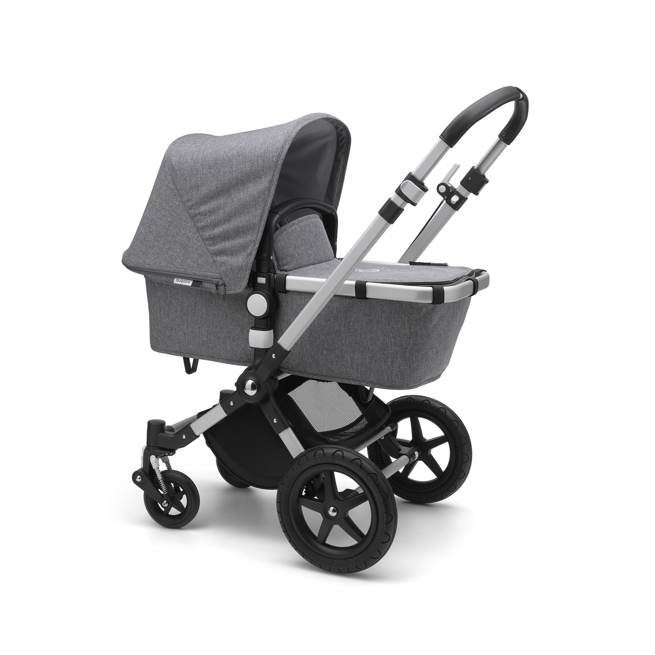 Bugaboo Cameleon 3 Plus seat and carrycot pushchair grey melange sun canopy, grey melange fabrics, aluminium base - Thumbnail Slide 2 of 3