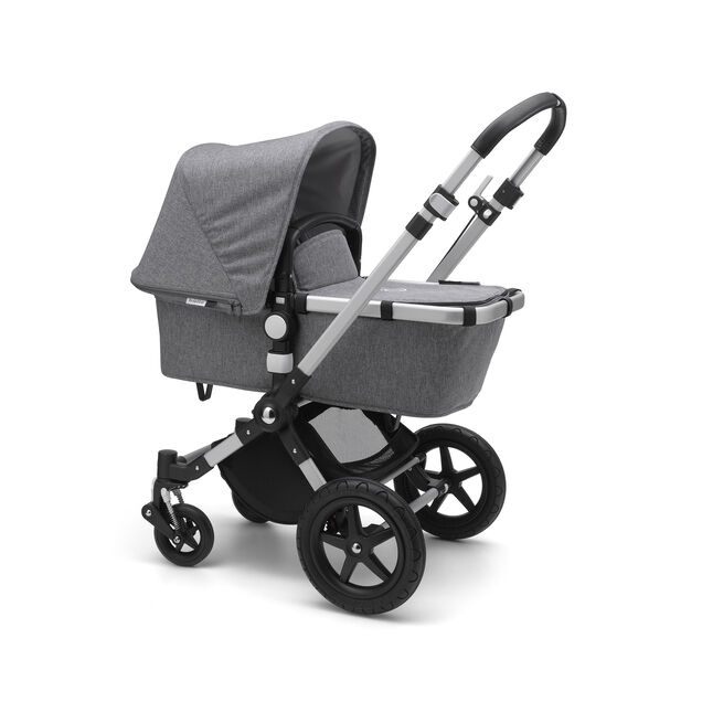 Bugaboo Cameleon 3 Plus seat and carrycot pushchair grey melange sun canopy, grey melange fabrics, aluminium base - Main Image Slide 2 of 3
