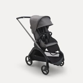 Bugaboo Dragonfly seat pram graphite base, grey melange  fabrics, grey melange  sun canopy