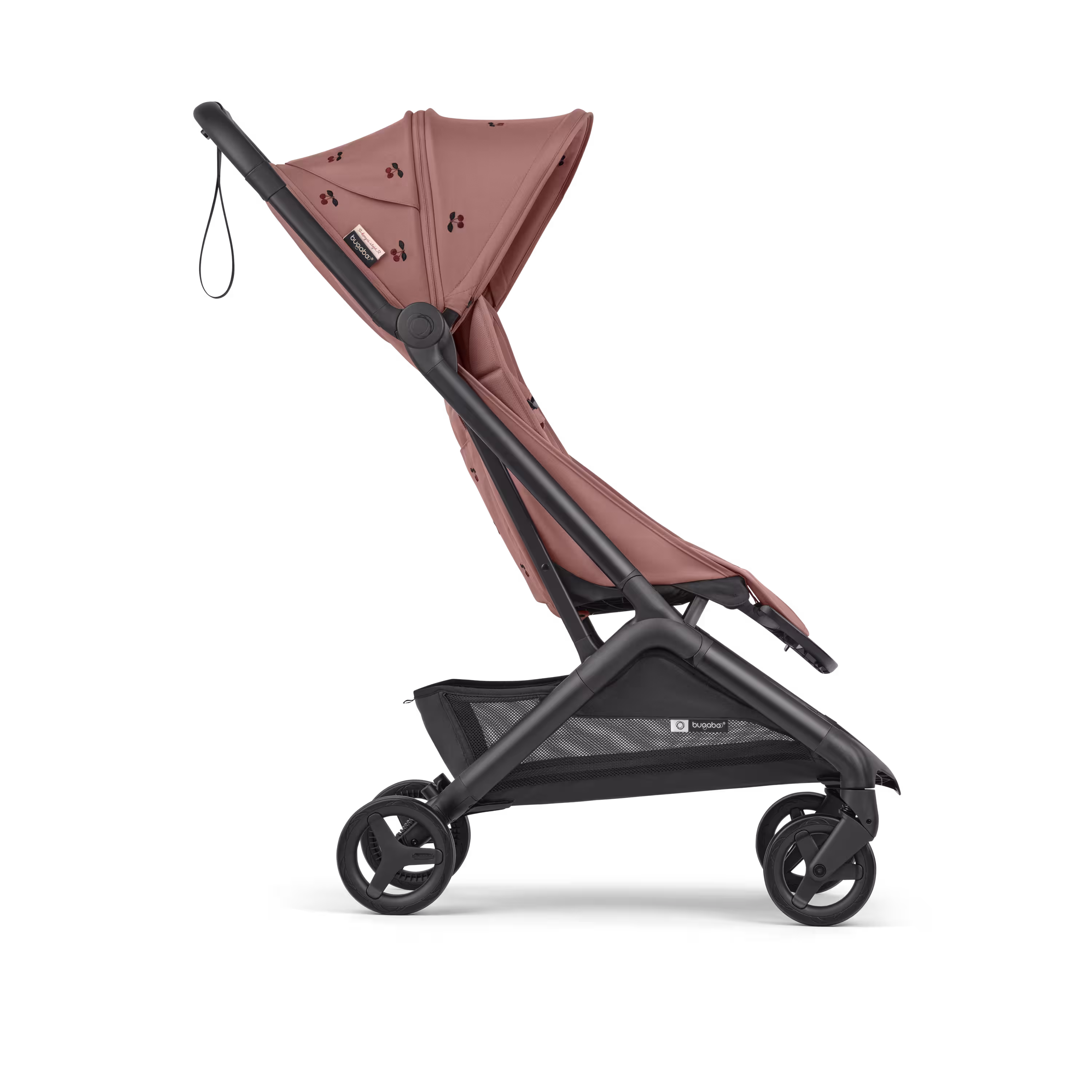 Bugaboo x Konges SlØjd limited edition Butterfly 2 travel pushchair black base, dusty pink fabrics, dusty pink sun canopy - Main Modal Image Slide 2 of 8