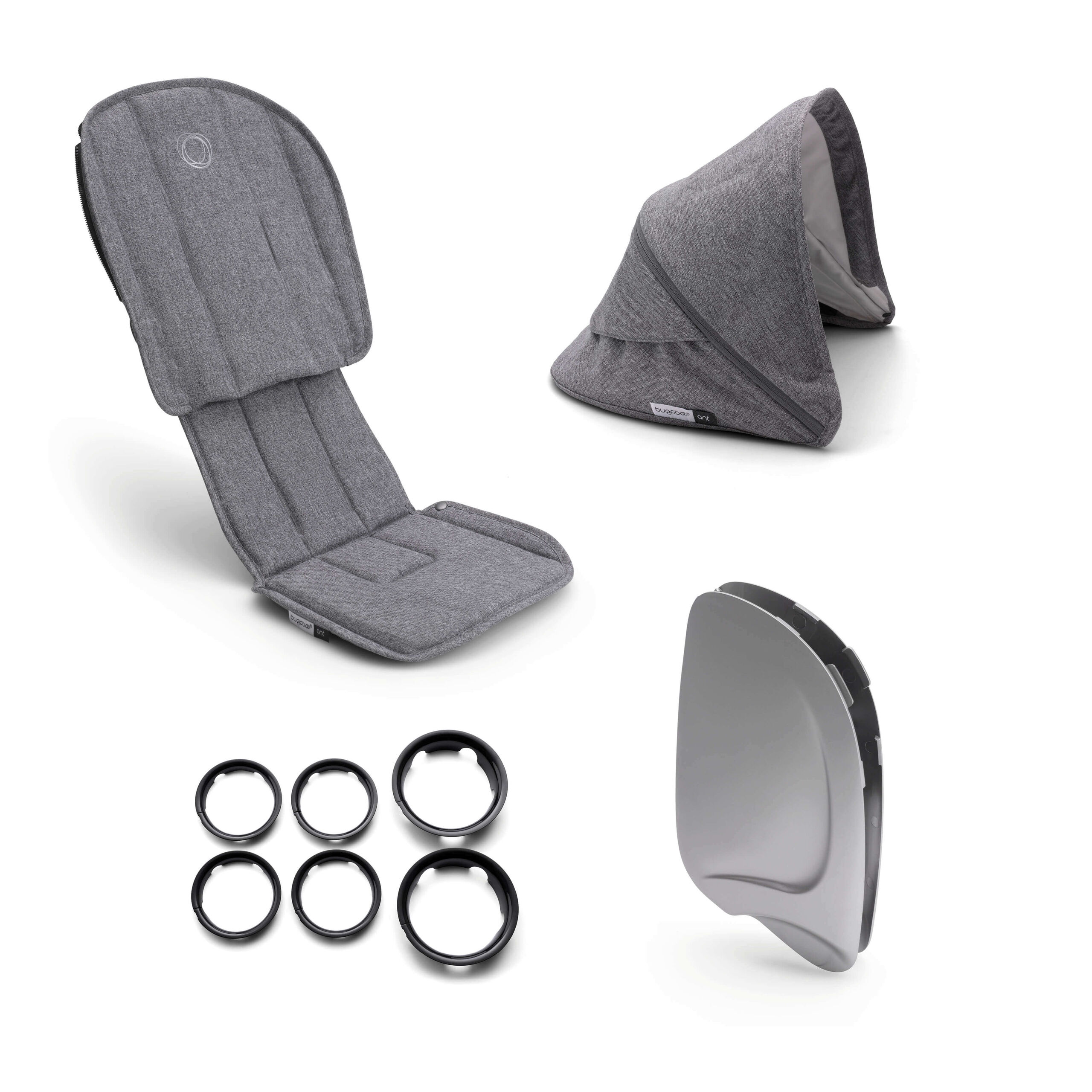 Refurbished Bugaboo Ant style set complete GREY MELANGE-GREY MELANGE - Thumbnail Slide 7 of 7