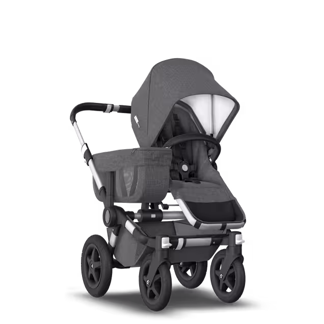 Refurbished Bugaboo Donkey2 Classic mono complete US ALU/GREY MELANGE - Main Image Slide 1 of 7