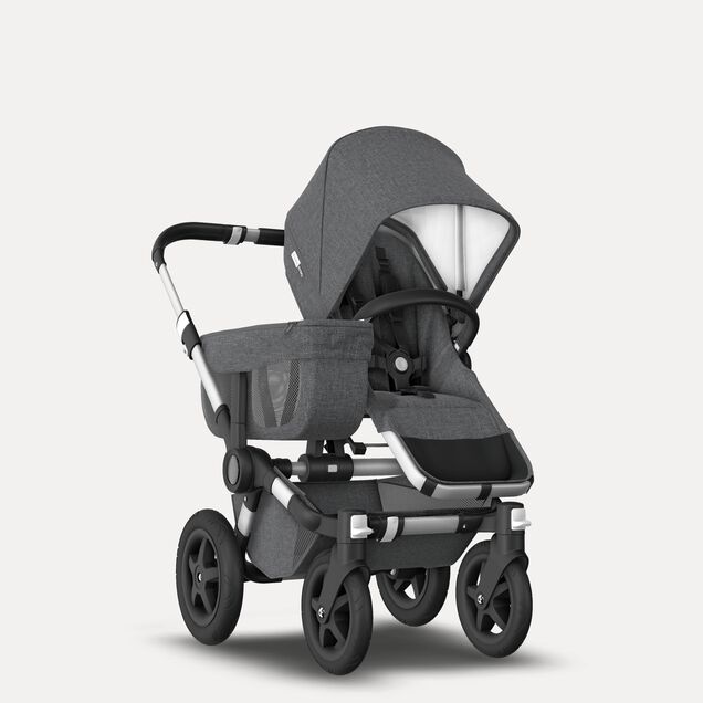 Refurbished Bugaboo Donkey2 Classic mono complete US ALU/GREY MELANGE - Main Image Slide 1 of 7