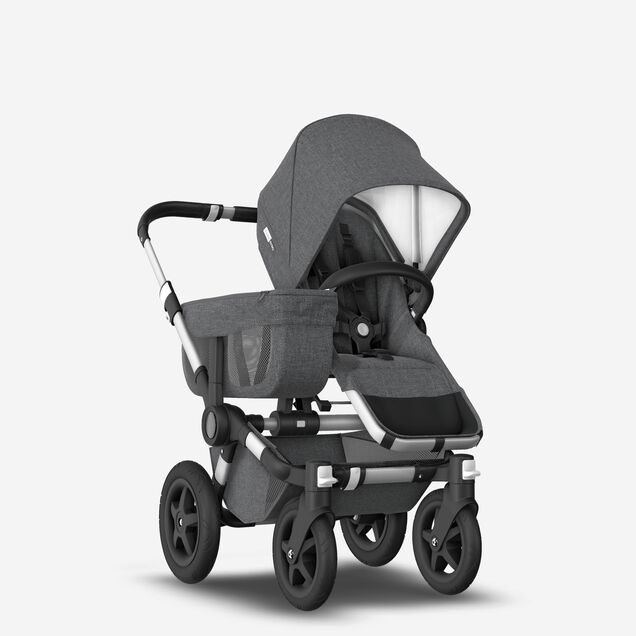 Refurbished Bugaboo Donkey2 Classic mono complete US ALU/GREY MELANGE - Main Image Slide 1 of 7