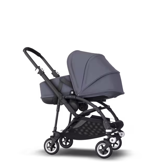 Bugaboo Bee 5 seat and bassinet stroller steel blue sun canopy, steel blue fabrics, black base - Main Image Slide 4 of 6