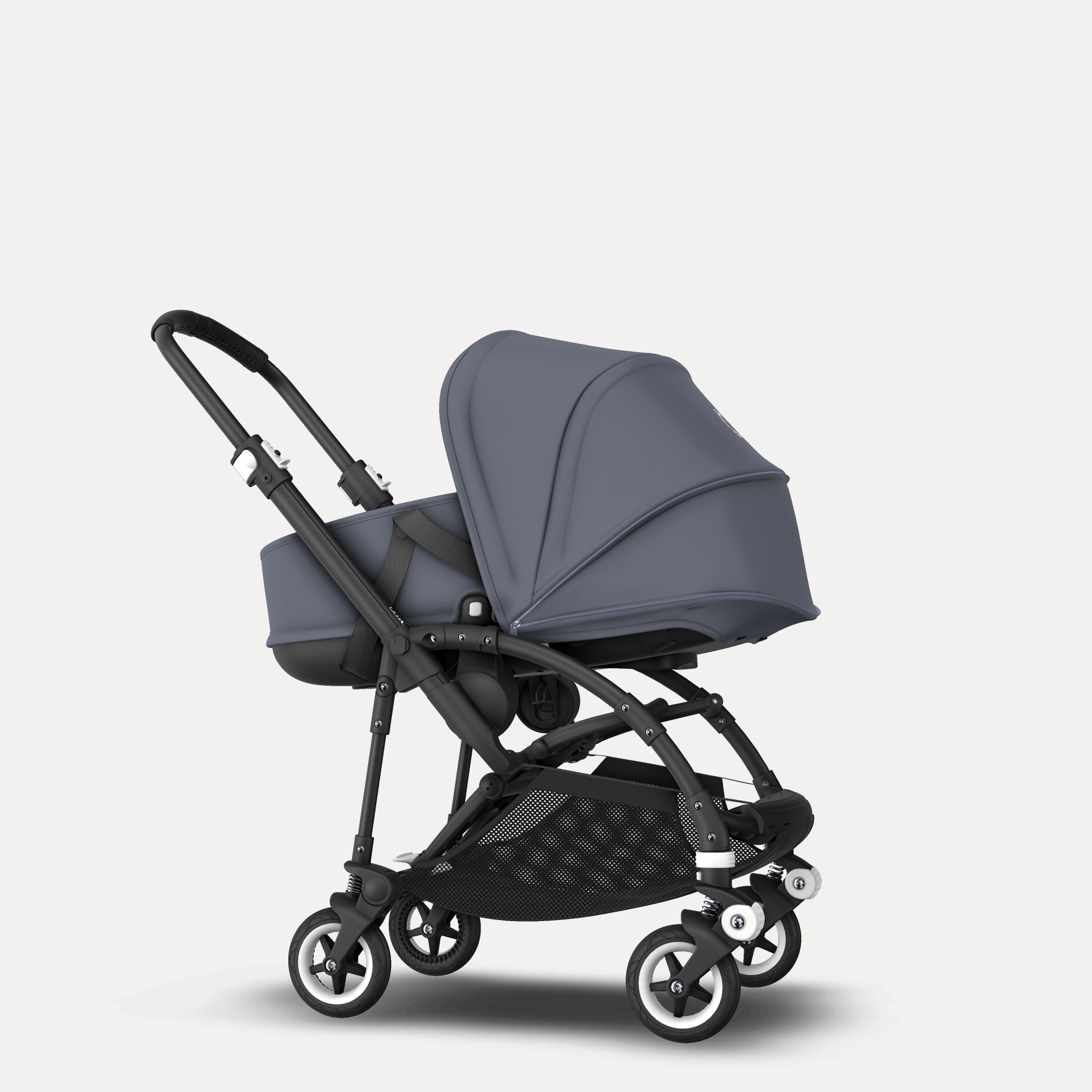 Bugaboo Bee 5 seat and bassinet stroller steel blue sun canopy, steel blue fabrics, black base - Main Modal Image Slide 4 of 6