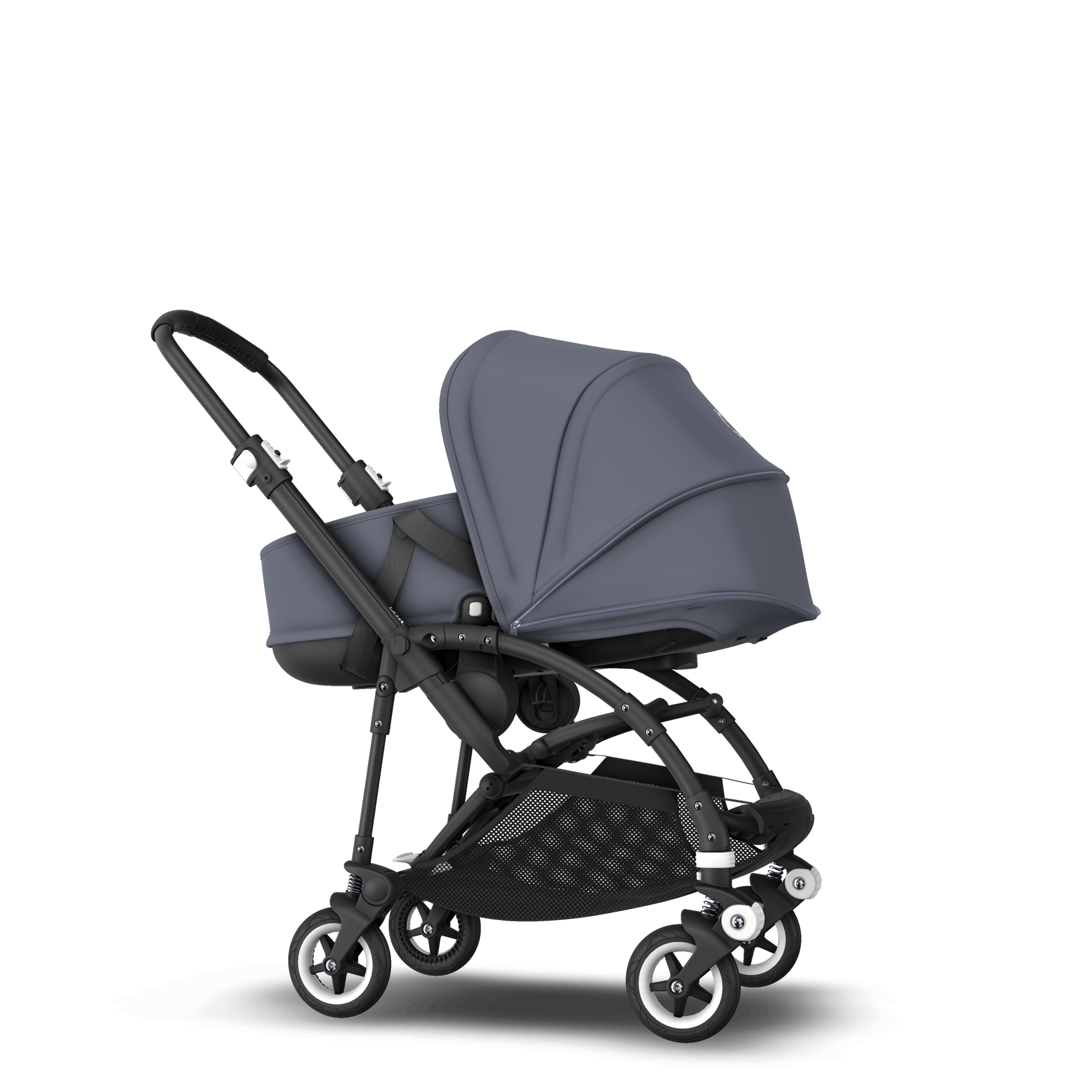 Bugaboo Bee 5 seat and bassinet stroller steel blue sun canopy, steel blue fabrics, black base - Thumbnail Slide 4 of 6
