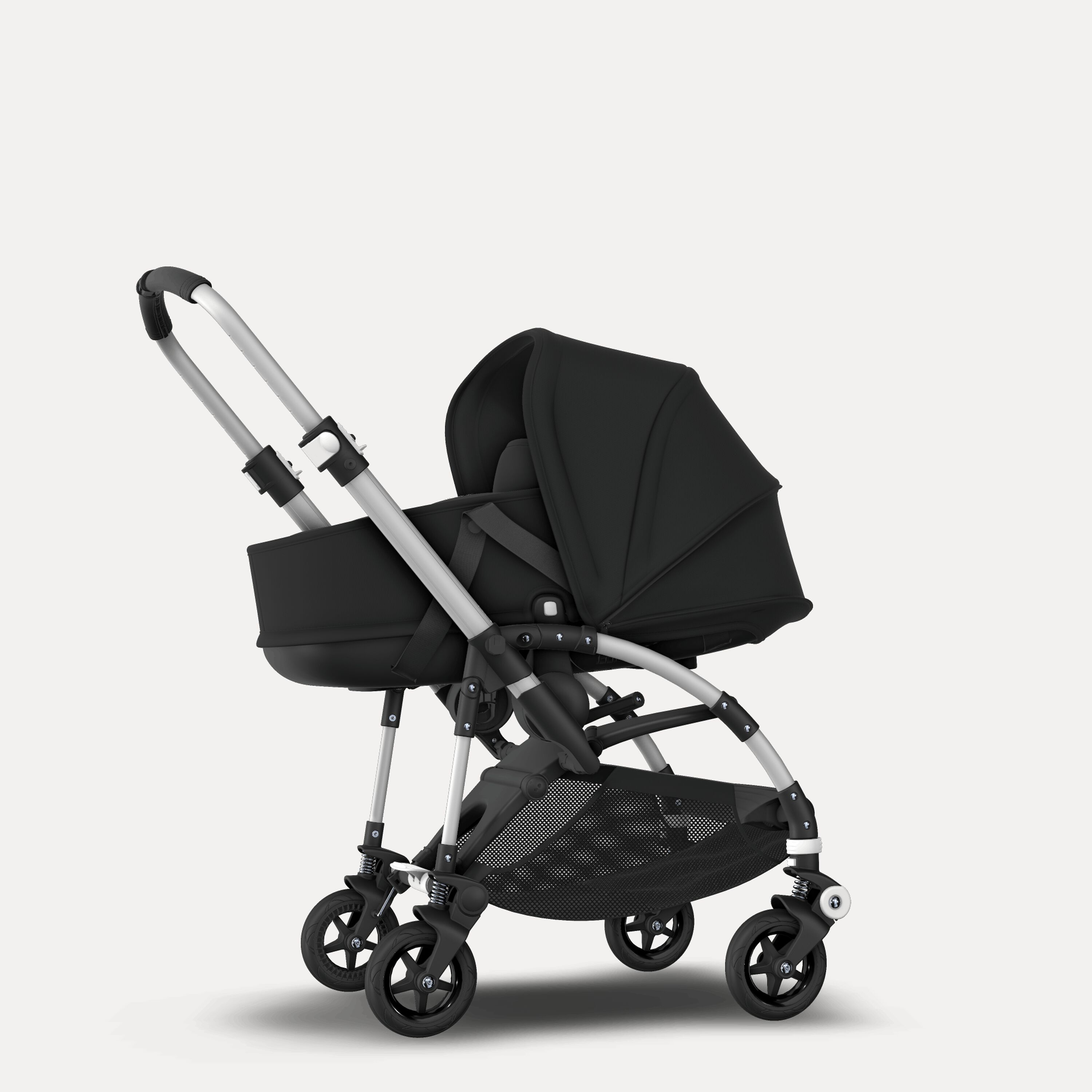 Bugaboo Bee 5 seat and bassinet stroller black sun canopy, black fabrics, aluminium base - Main Modal Image Slide 6 of 6
