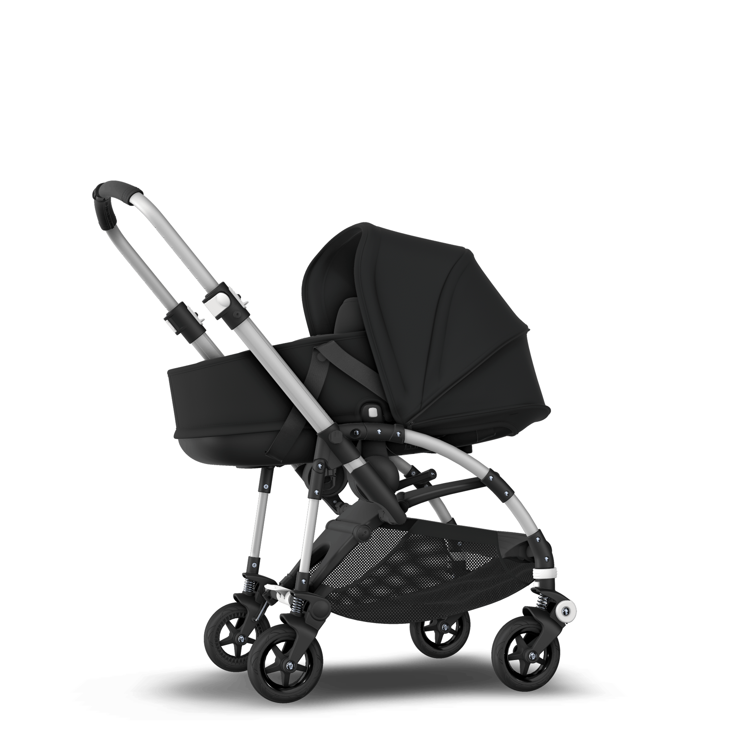 Bugaboo Bee 5 seat and bassinet stroller black sun canopy, black fabrics, aluminium base - Thumbnail Slide 6 of 6