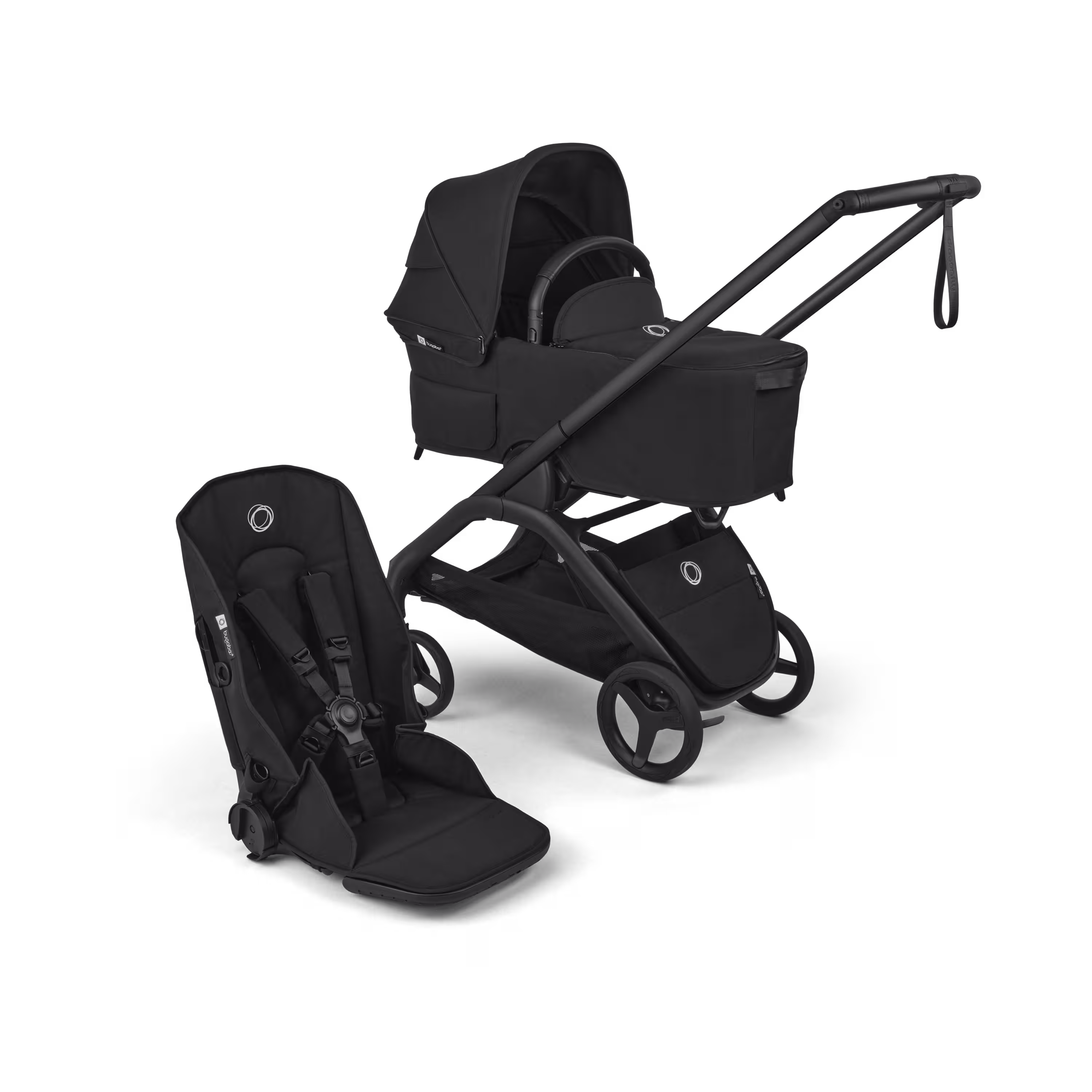 Bugaboo Dragonfly Plus 2-in-1 stroller black base, heritage black fabrics, heritage black sun canopy - Main Modal Image Slide 1 of 11
