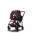 Bugaboo Bee 6 bassinet and seat stroller black base, black fabrics, animal explorer red/blue sun canopy - Thumbnail Slide 5 of 6