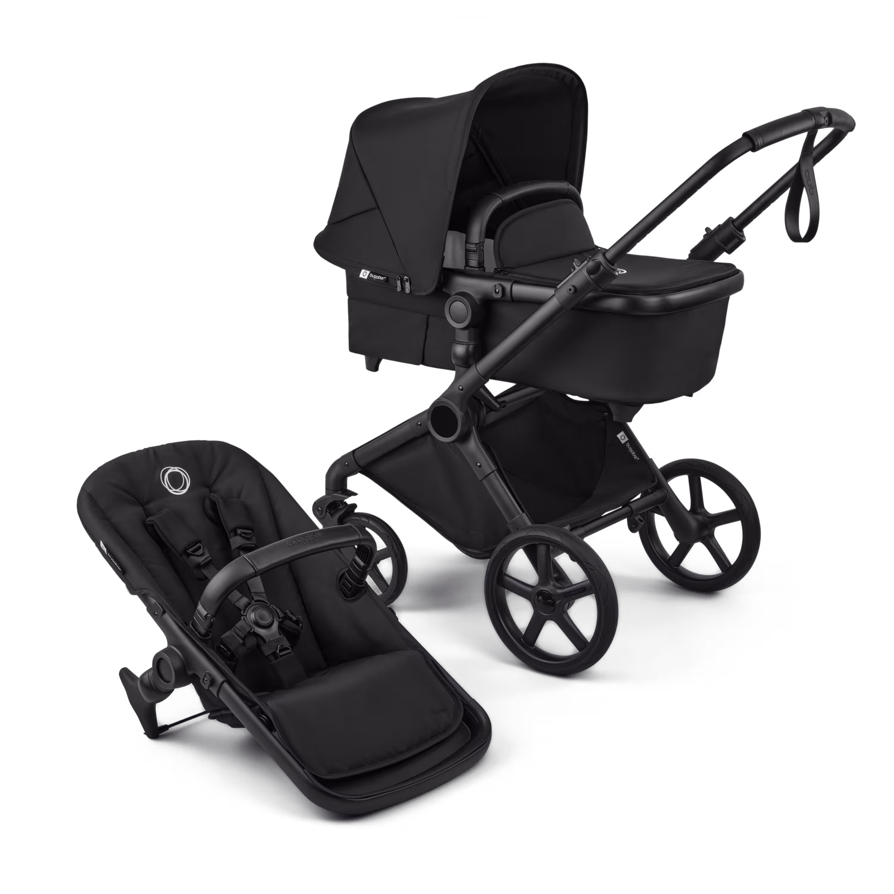 Bugaboo Cub 2-in-1 pram black base, heritage black fabrics, heritage black sun canopy - Main Modal Image Slide 1 of 11