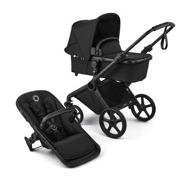 Bugaboo Cub 2-in-1 pram black base, heritage black fabrics, heritage black sun canopy