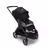 Bugaboo Dragonfly seat stroller with black chassis, grey melange fabrics and midnight black sun canopy. The sun canopy is fully extended. - Thumbnail Slide 3 of 16