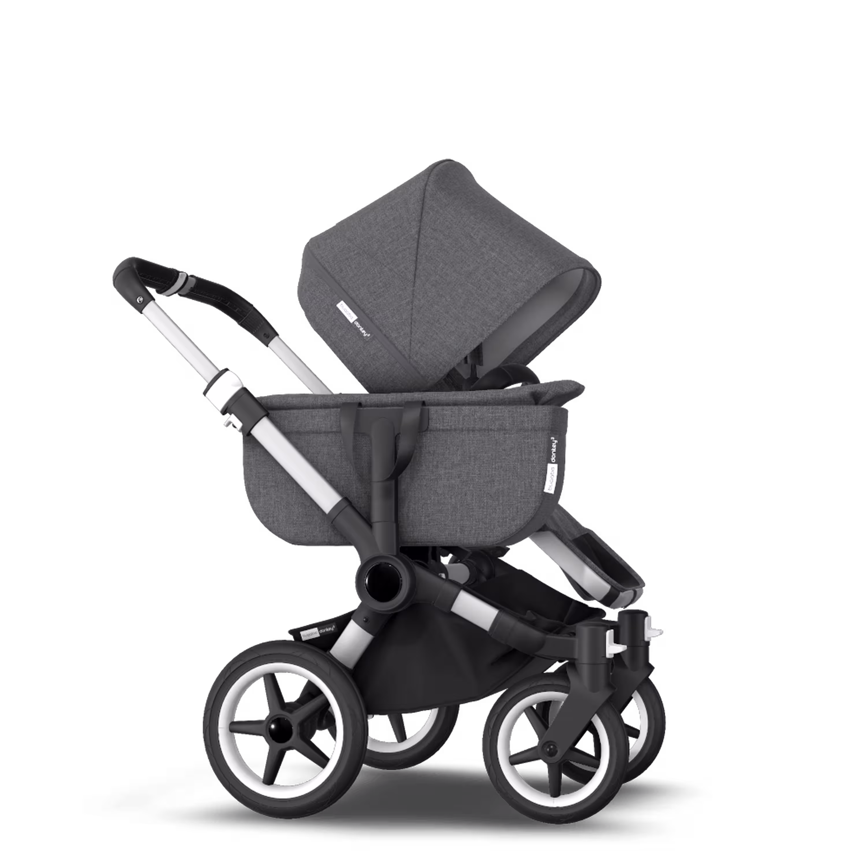 Bugaboo Donkey 3 Mono travel system grey melange sun canopy, grey melange fabrics, aluminium base - Main Modal Image Slide 9 of 18