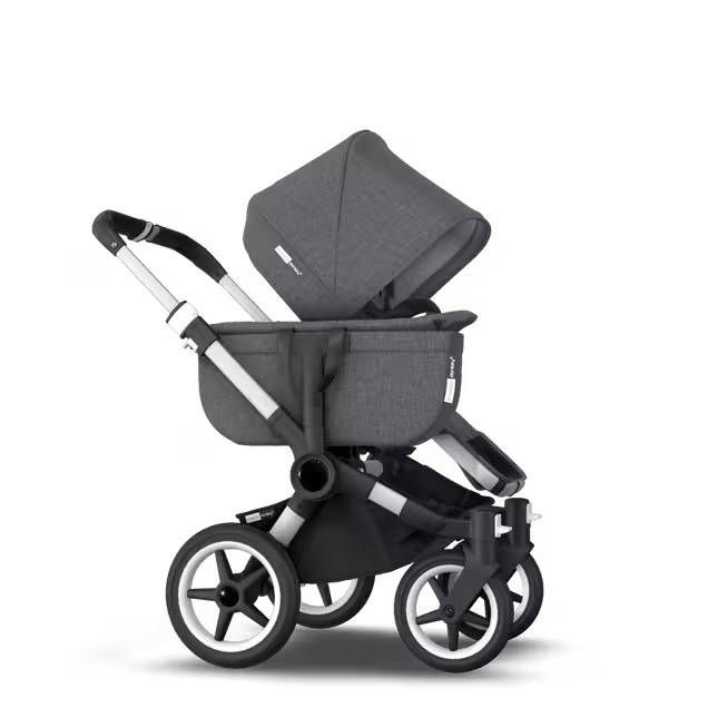Bugaboo Donkey 3 Mono travel system grey melange sun canopy, grey melange fabrics, aluminium base - Main Image Slide 9 of 18