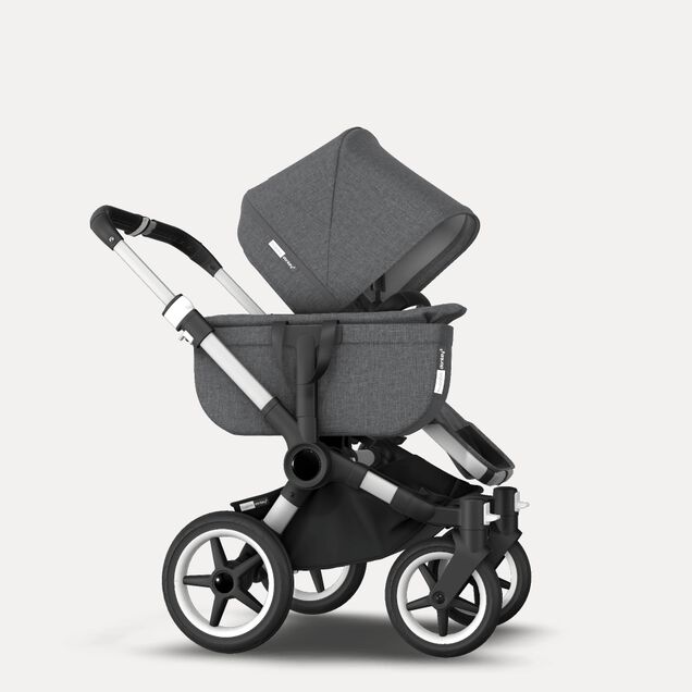 Bugaboo Donkey 3 Mono travel system grey melange sun canopy, grey melange fabrics, aluminium base - Main Image Slide 9 of 18