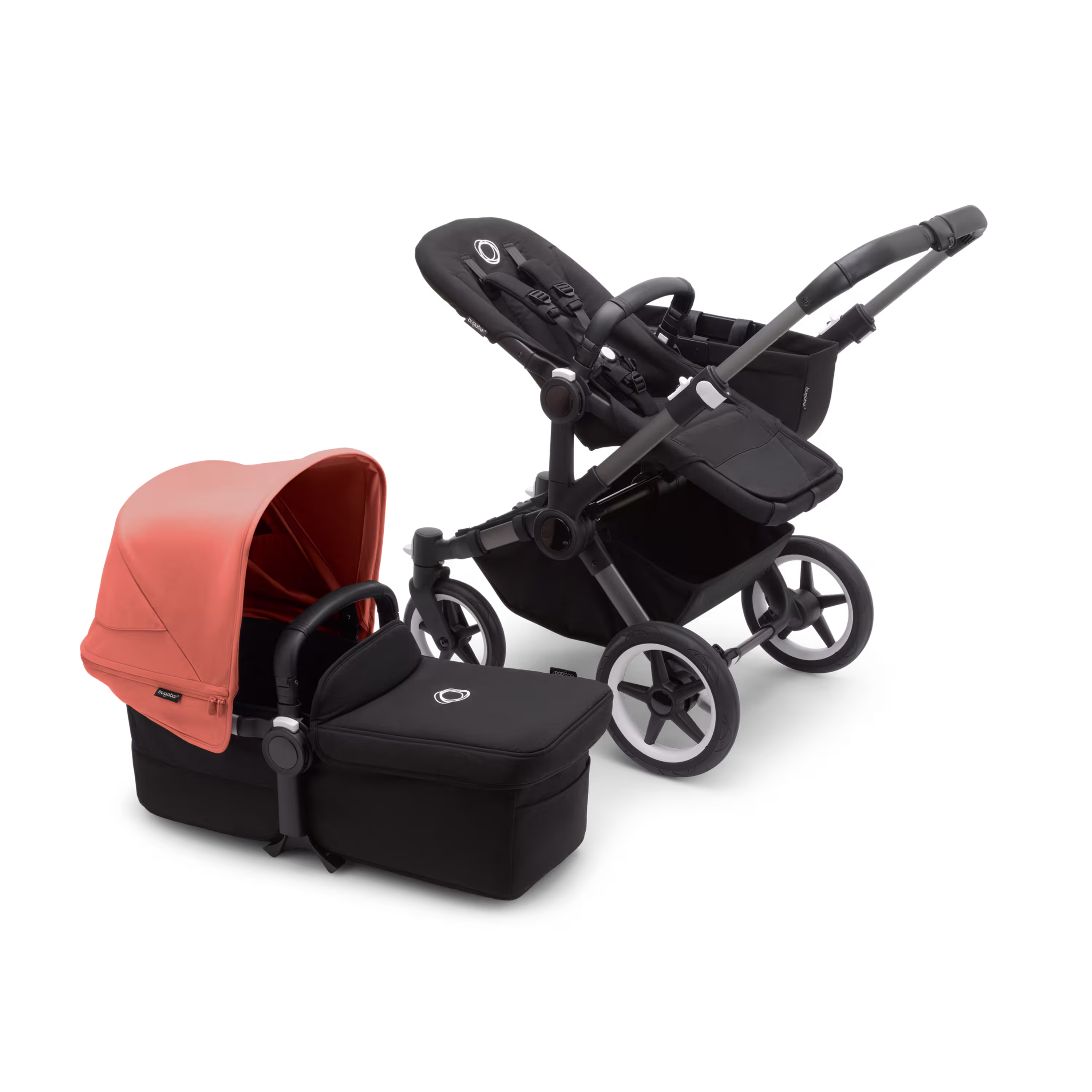 Bugaboo Donkey 5 Mono complete ASIA GRAPHITE/MIDNIGHT BLACK-SUNRISE RED - Main Modal Image Slide 10 of 11
