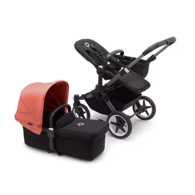 Bugaboo Donkey 5 Mono complete ASIA GRAPHITE/MIDNIGHT BLACK-SUNRISE RED - Main Image Slide 10 of 11