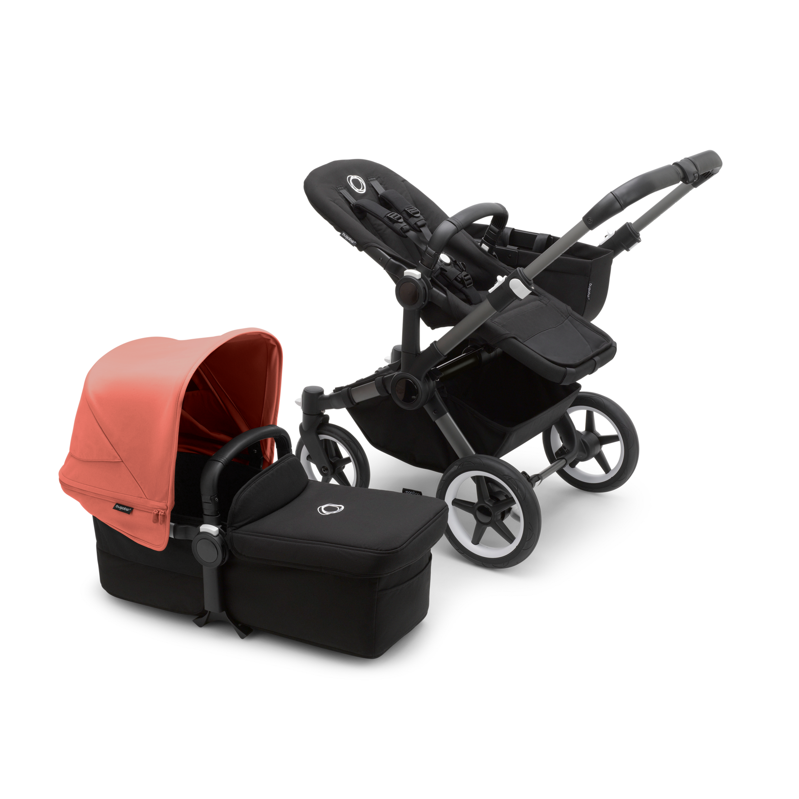 Bugaboo Donkey 5 Mono complete ASIA GRAPHITE/MIDNIGHT BLACK-SUNRISE RED - Thumbnail Slide 10 of 11