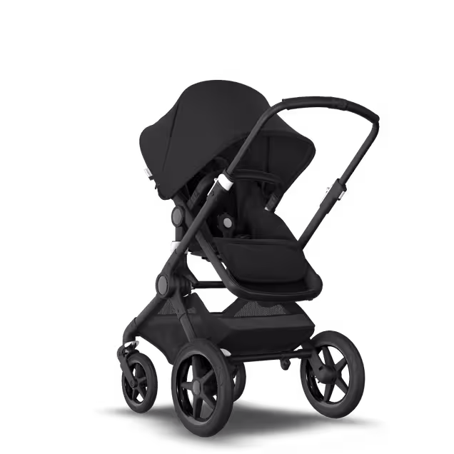 Bugaboo Fox 2 Seat and Bassinet Stroller black sun canopy, black style set, black chassis - Main Image Slide 2 of 6