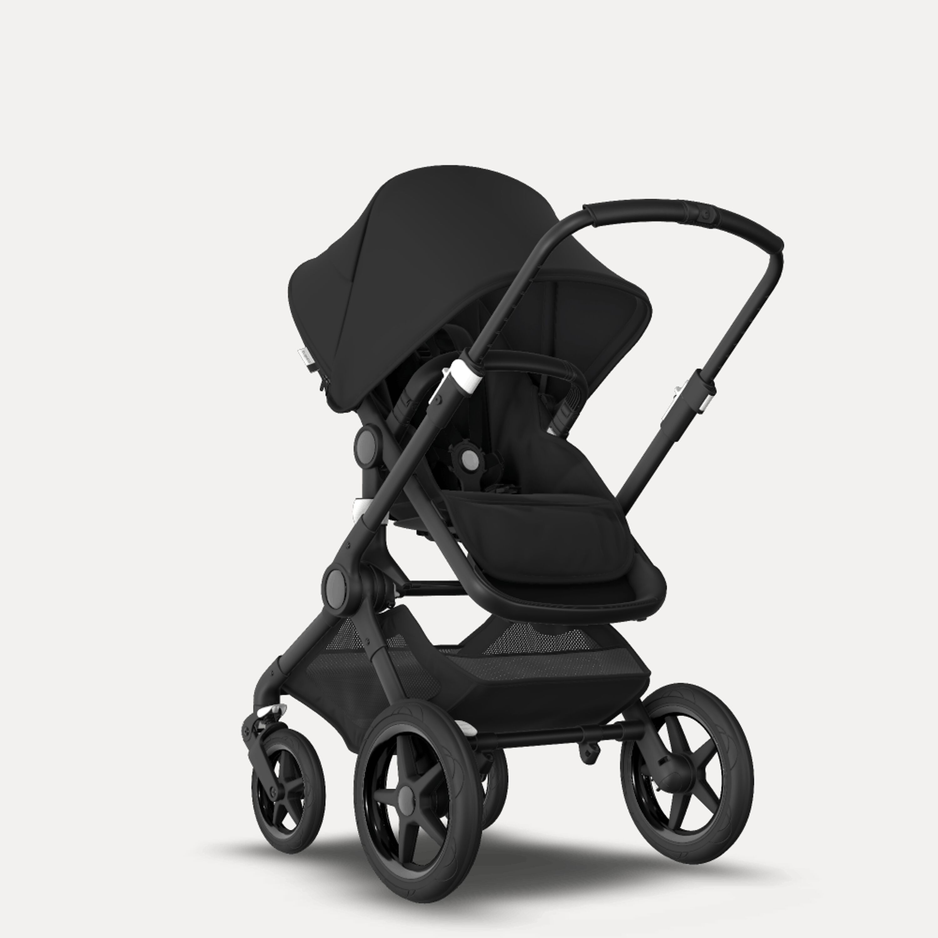 Bugaboo Fox 2 Seat and Bassinet Stroller black sun canopy, black style set, black chassis - Main Modal Image Slide 2 of 6