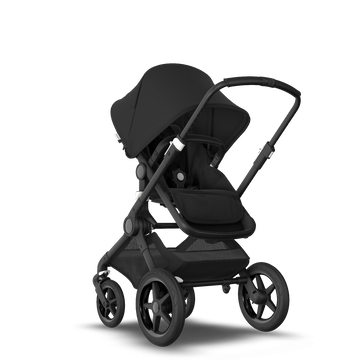 Bugaboo Fox 2 Seat and Bassinet Stroller black sun canopy, black style set, black chassis