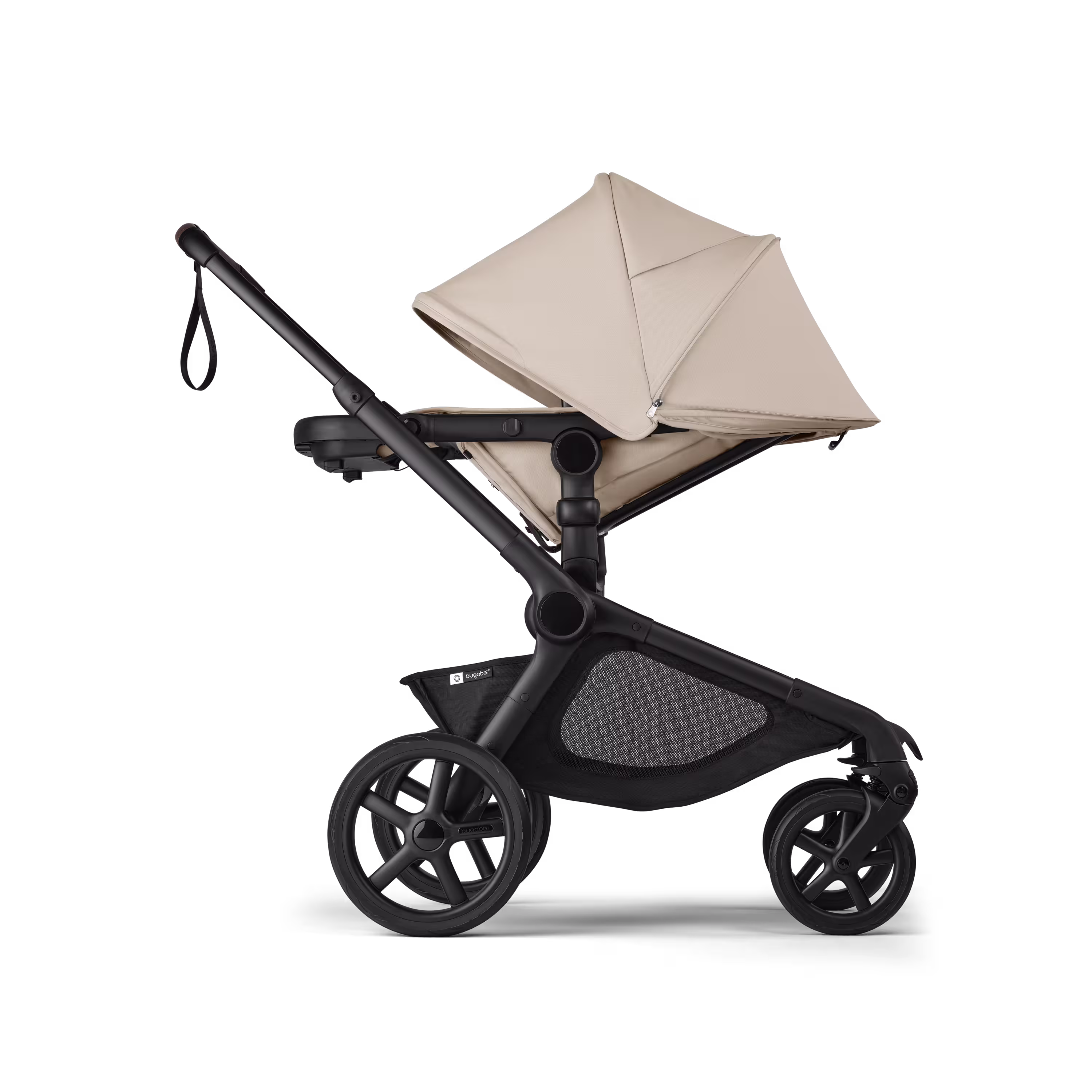 Bugaboo Kangaroo seat-only stroller black base, desert taupe fabrics, desert taupe sun canopy - Main Modal Image Slide 3 of 11