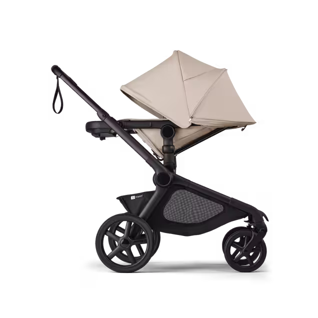 Bugaboo Kangaroo seat-only stroller black base, desert taupe fabrics, desert taupe sun canopy - Main Image Slide 3 of 11