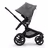 Side view of the Bugaboo Fox 5 seat pushchair with black chassis, grey melange fabrics and grey melange sun canopy. - Thumbnail Slide 3 of 13