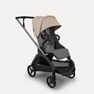 Bugaboo Dragonfly Plus seat stroller graphite base, grey melange fabrics, desert taupe sun canopy