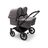 Bugaboo Donkey 5 twin stroller black base, grey mélange fabrics, grey mélange sun canopy - Thumbnail Slide 1 of 10