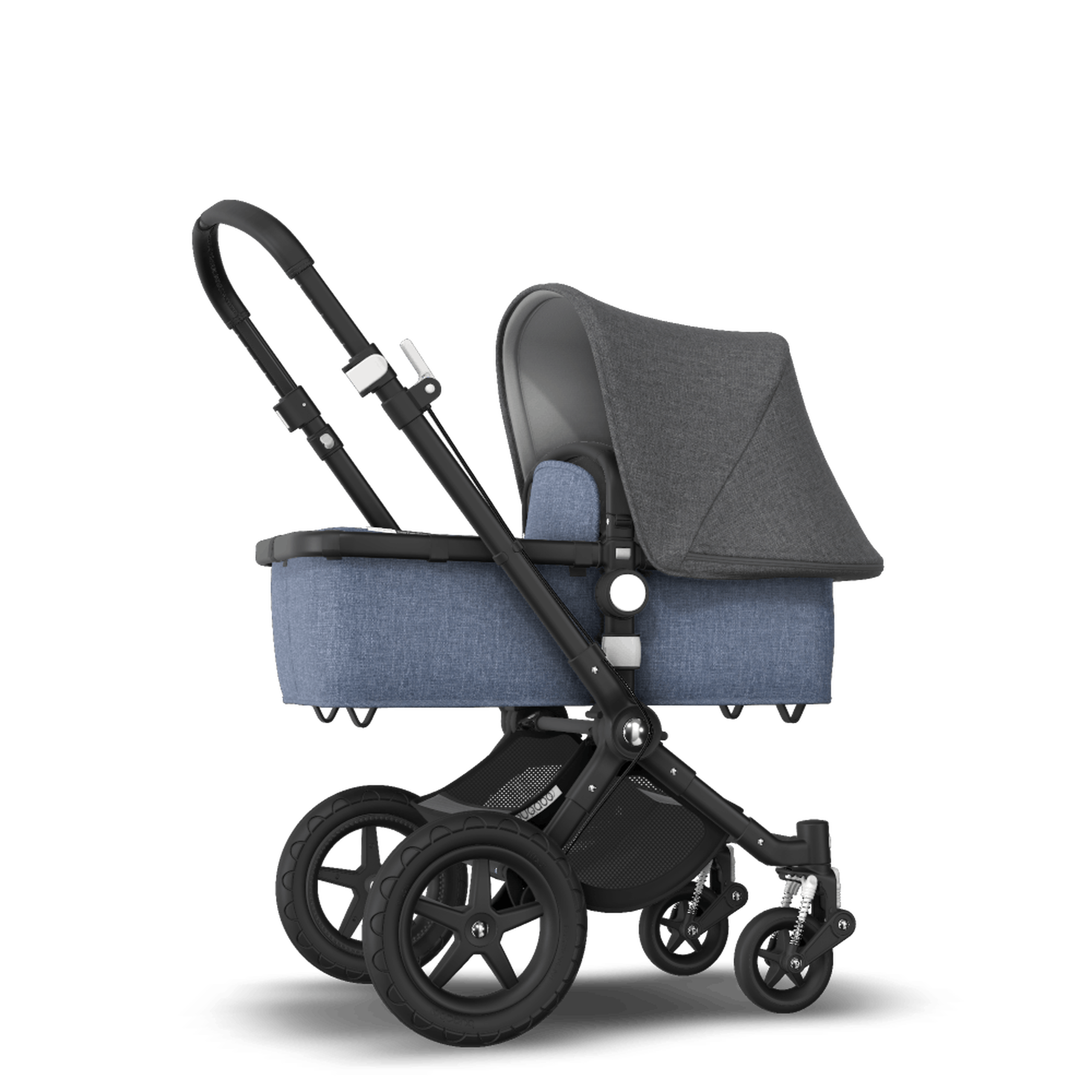 Bugaboo Cameleon3 Plus grey melange sun canopy, blue melange fabrics, black base - Thumbnail Slide 6 of 6