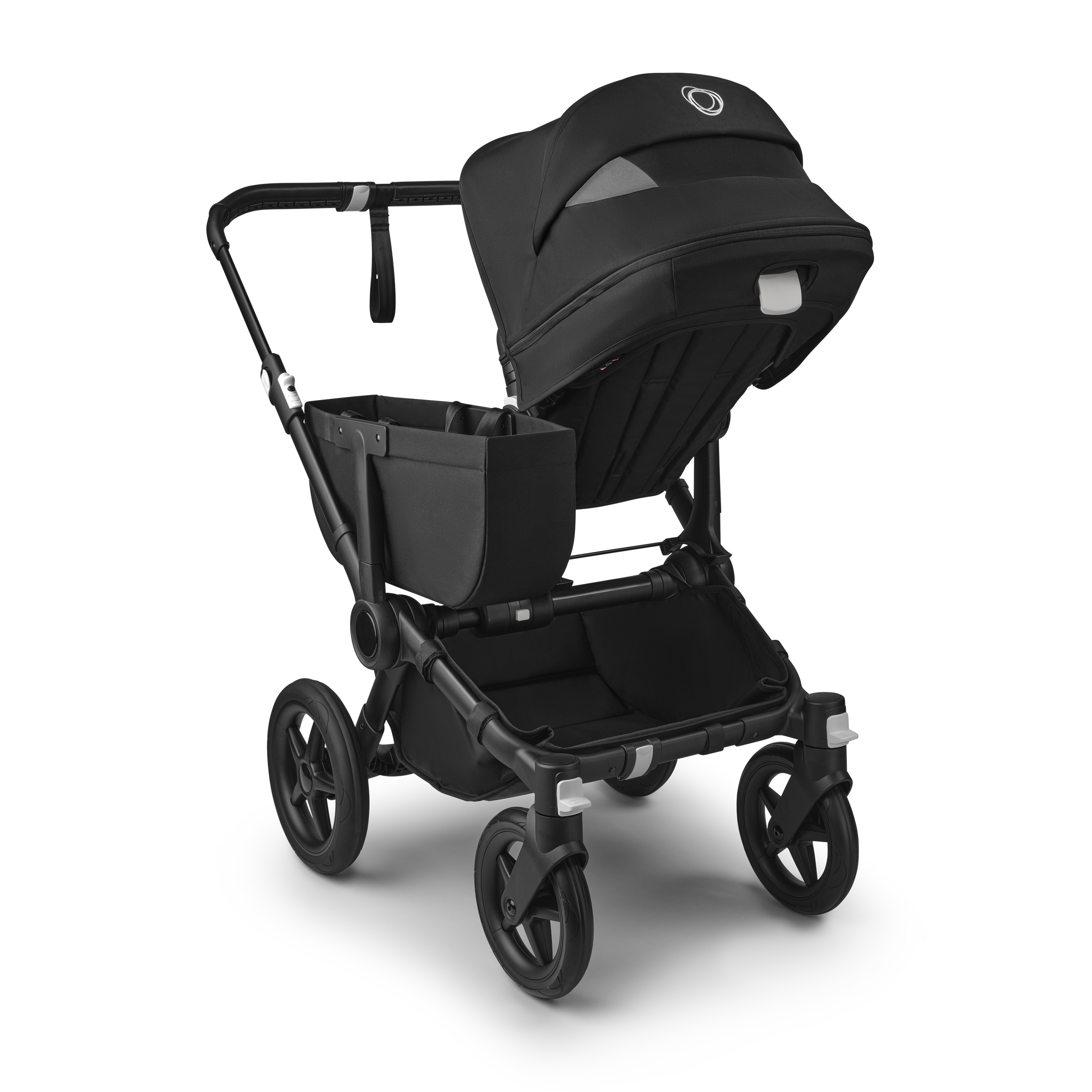 Bugaboo Donkey 5 Mono 2-in-1 stroller black base, midnight black fabrics, midnight black sun canopy - Thumbnail Slide 4 of 11