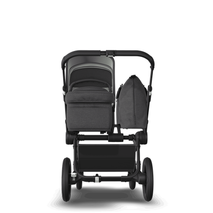 Bugaboo Donkey 5 Mono bassinet and seat stroller black base, mineral washed black fabrics, mineral washed black sun canopy