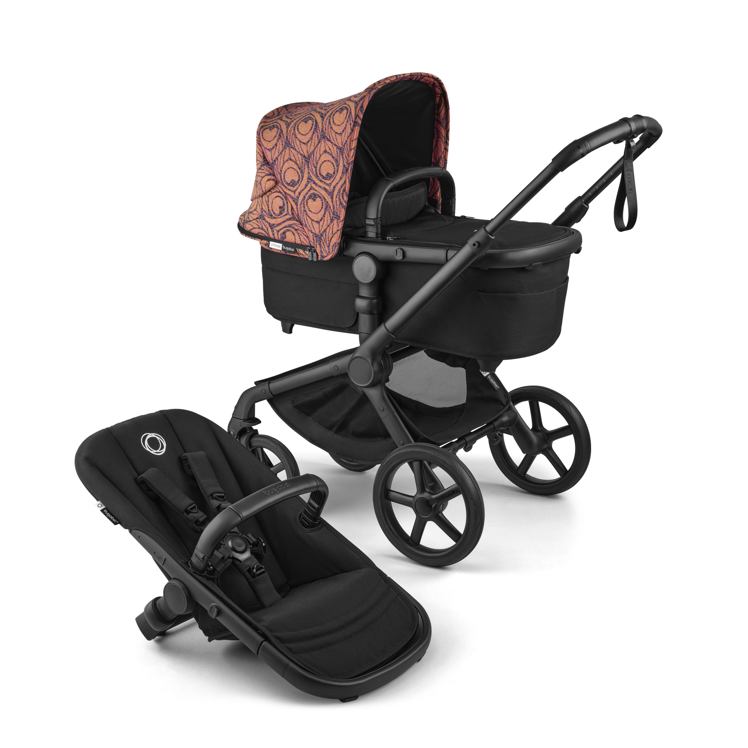 Bugaboo X Artipoppe Fox 5 Renew Limited Edition 2-in-1 stroller black base, heritage black fabrics, bugaboo x artipoppe sun canopy - Thumbnail Slide 1 of 10